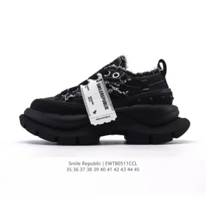 Smilerepublic Skyline Vintage Denim Chunky Sneakers for Men and Women