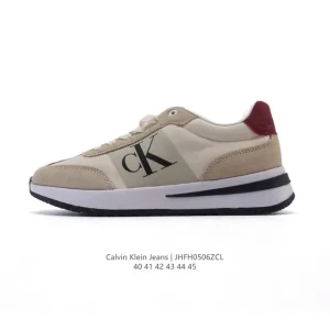 Calvin Klein Jeans Men's Low-Top Leather Sneakers - Retro Street Style
