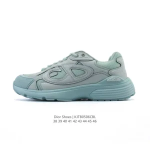 Dior Men's Low-Top Retro Running Shoes with Thick Sole