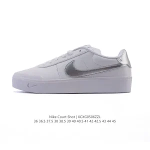 Nike Court Shot Men's and Women's Lifestyle Shoes White Black Leather