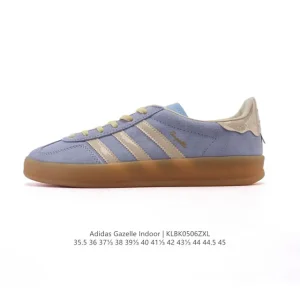 Adidas Originals Gazelle Indoor Retro Leather Sneakers with Gum Sole