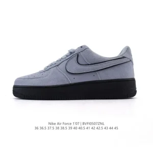 Nike Air Force 1 07 Low White Leather Sneakers with Air Cushion