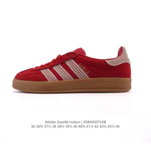 Adidas Originals Gazelle Indoor Retro Leather Sneakers with Gum Sole