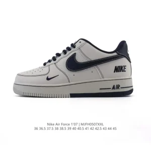 Nike Air Force 1 Low SC9207 White Leather Sneakers with Air Cushion