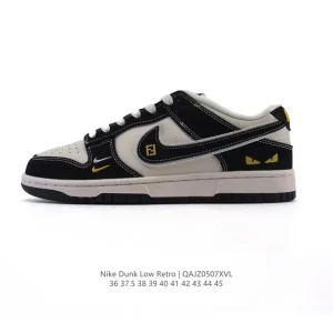 Nike Dunk Low Retro Vintage Basketball Sneaker White Leather