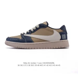 Jordan Air 1 Low Retro Black White Leather Sneakers