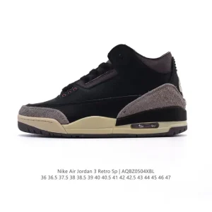 Jordan Air 3 Retro SE Men's Basketball Shoes White Black Cement