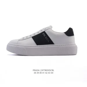 Prada Chunky Sole Men's White Leather Fashion Sneakers