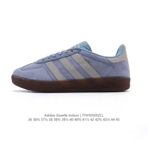 Adidas Originals Gazelle Indoor Retro Leather Sneakers with Gum Sole