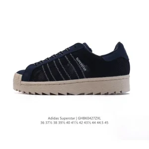 Adidas Clot Superstar Black Breathable Shark Sole Skeleton Sneakers