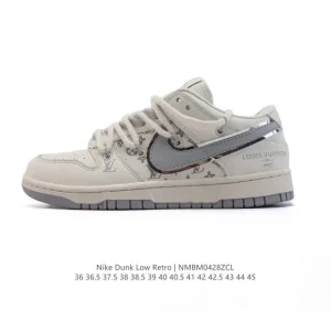 Nike Dunk Low Retro Basketball Shoes Vintage Style with Leather Upper