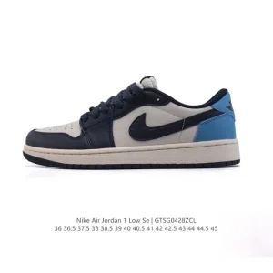 Jordan Air 1 Low Retro CZ0790 Black White Leather Sneakers