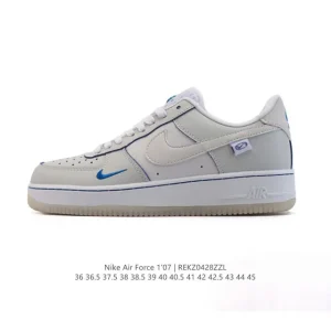 Nike Air Force 1 '07 Low White Leather Sneakers with Air Cushioning