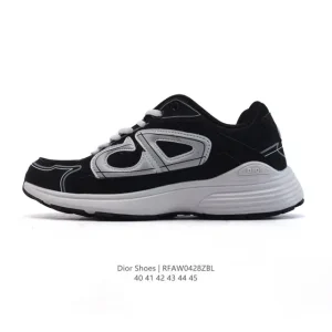 Dior Men's Low-Top Retro Running Shoes with Thick Sole