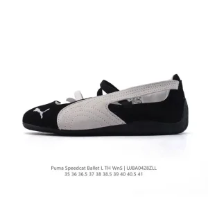 Puma Speedcat Ballet Mary Jane Flat Shoes Women's Silver