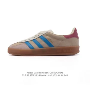 Adidas Originals Gazelle Indoor Retro Leather Sneakers with Gum Sole