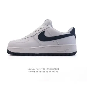 Nike Air Force 1 '07 Low White Leather Sneakers with Air Cushioning