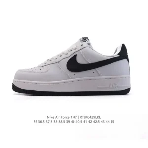 Nike Air Force 1 '07 Low White Leather Sneakers with Air Cushion