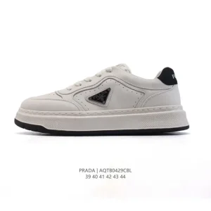 Prada Chunky Sneakers White Leather Thick Sole Men Fashion Shoes