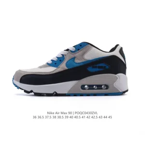 Nike Air Max 90 Retro Running Shoes with Leather and Mesh
