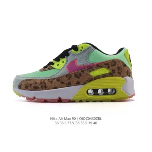 Nike Air Max 90 Retro Running Shoes with Leather and Mesh Upper