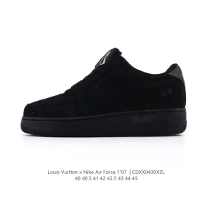 Louis Vuitton x Nike Air Force 1 Low White Leather Sneakers