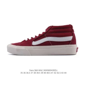 Vans Sk8-Mid Canvas Leather Mid-Top Sneakers for Men and Women
