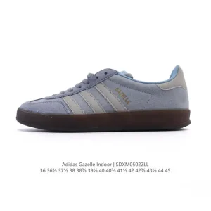 Adidas Originals Gazelle Indoor Retro Leather Sneakers with Gum Sole