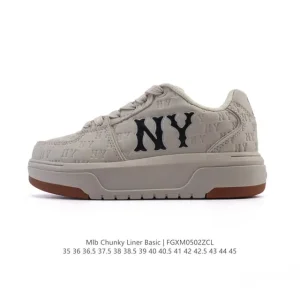 MLB Chunky Liner Basic Leather Retro Street Sneakers for Men and Women