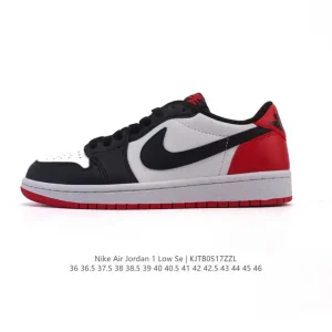 Jordan Air AJ1 Low Retro Basketball Shoes in White Leather with Wings Logo