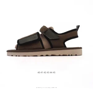 UGG Men's Slide Sandals with Elastic Heel Strap and Adjustable Hook-and-Loop Closure