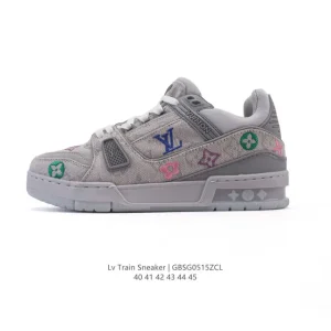 Louis Vuitton Trainer 2025 Men's Thick Sole Canvas Sneakers