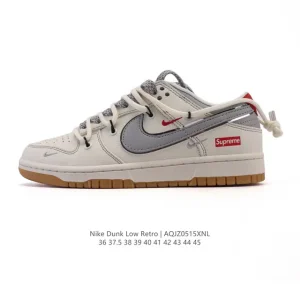 Nike Dunk Low SB Vintage Leather Skateboarding Shoes for Men and Women