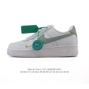 Nike Air Force 1 Low White Leather Shoes with Air Cushion