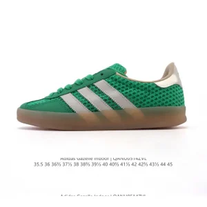 Adidas Originals Gazelle Indoor Retro Tennis Sneakers with Gum Sole and Mesh Upper