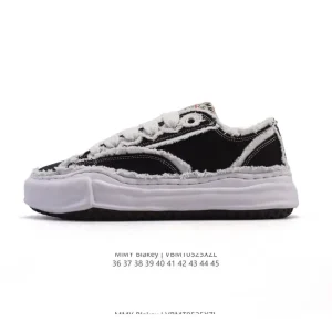 Mmy Maison Mihara Yasuhiro Blakey Low Top Canvas Sneakers with Dissolved Sole