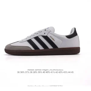 Adidas Samba Vegan Leather Shoes White Gum Sole Retro Style