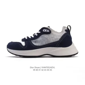 Dior B30 Low-Top Retro Runner Sneakers in White and Grey