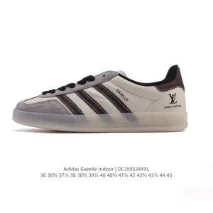 Adidas Originals Gazelle Indoor Retro Leather Sneakers with Gum Sole