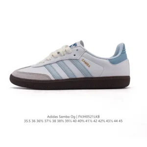 Adidas Samba OG Classic Leather Sneakers T-toe White Gum Sole