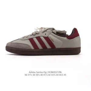 Adidas Samba OG Classic Leather Sneakers White Gum Sole