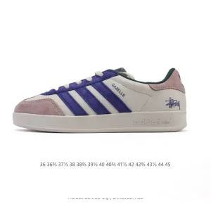 Adidas Originals Gazelle Indoor Retro Leather Sneakers with Gum Sole