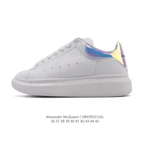 Alexander McQueen McQ Flash Smooth Leather Thick Sole Sneakers White