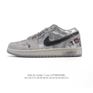 Jordan AJ1 Low Retro Classic Low-Top Basketball Shoe with Air Cushion