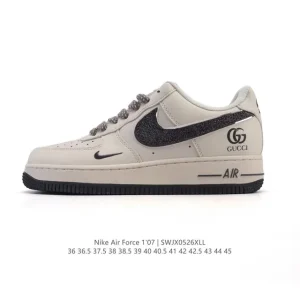 Nike Air Force 1 Low 07 White Leather Sneakers with Air Cushion