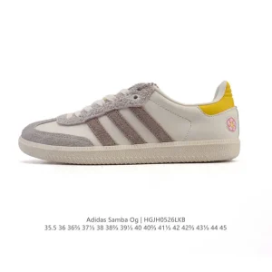 Adidas Samba OG Classic Leather Sneakers White Gum Sole
