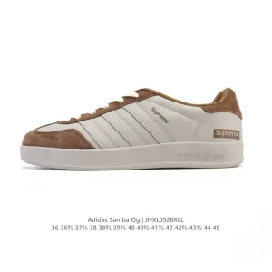 Adidas Samba OG Classic Leather Sneakers White Gum Sole T-toe