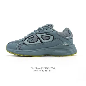 Dior Men's Low-Top Retro Running Sneakers with Thick Sole