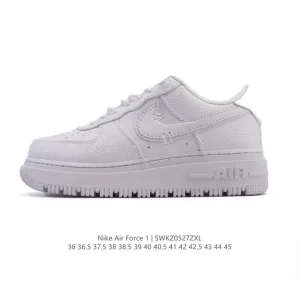 Nike Air Force 1 Low Luxe Leather Sneaker with Gold Stitching