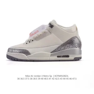 Jordan Air 3 Retro SE Men's Basketball Shoes White Black Cement